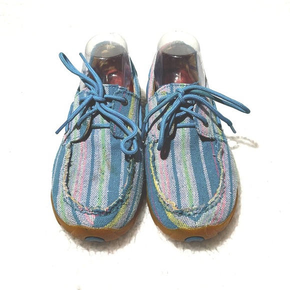 NEW Women’s‎ Twisted X Boots Fabric Driving Moccasins Shoes Turquoise Lace Up  9 - Picture 3 of 7